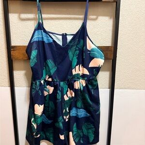 Tropical Leaf Print romper